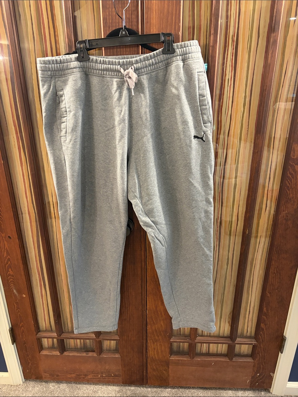 Puma Men's Gray Jogger Sweatpants with Drawstring